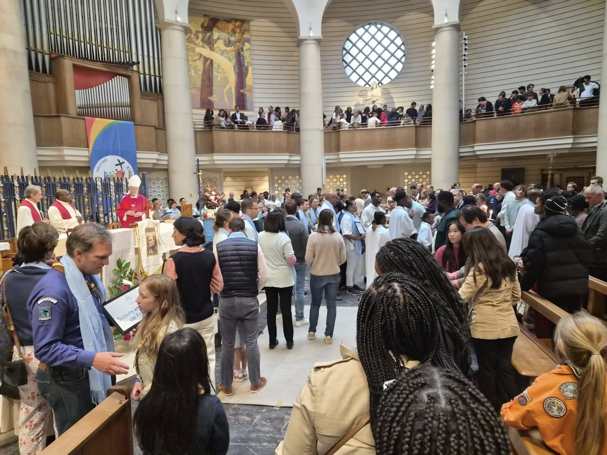 Staff and contractors at work